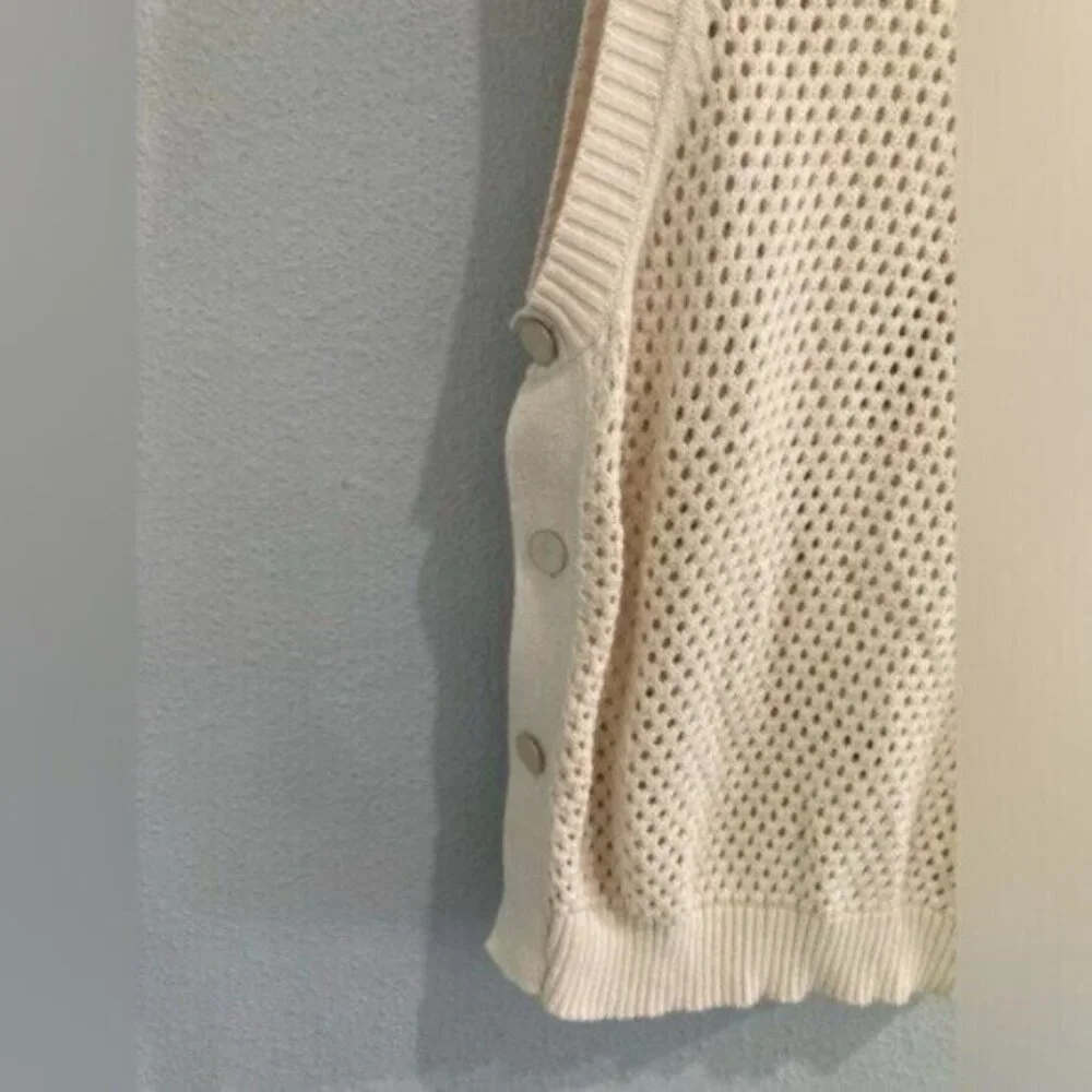Spartina449 Neutral Crochet Contemporary Boho Beachy Vacation Preppy Top - Picture 7 of 7